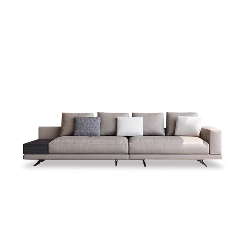 Nandi italian normcore designer genuine leather sofa model room living room armrest multifunctional straight row house sofa