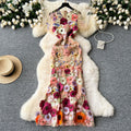 Evening party high-end formal dress women's long dress european and american style 3d floral embroidery slimming mermaid tail