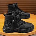 High-top men's shoes springcasualhiking sports non-slipworkwear shoes leather waterproofthick solewhiteboots