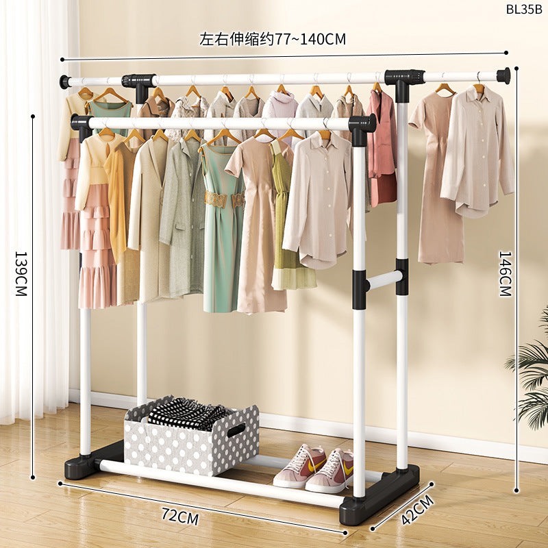 Clothes hanger floor-standing for home balcony indoor simple clothes drying pole movable clothes hanger student dormitory clothes drying rack