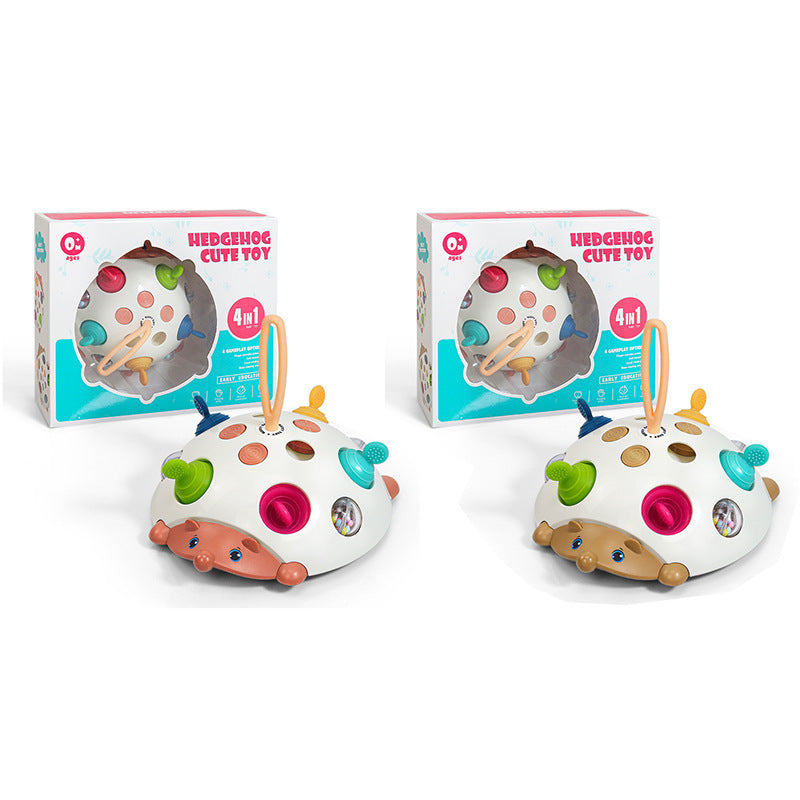 Cross-border export infant fine movement training hedgehog bubble music baby practice brain puzzle soft rubber toy