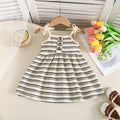 new arrival: mori girl style fresh girls' sundress - textured striped cami dress