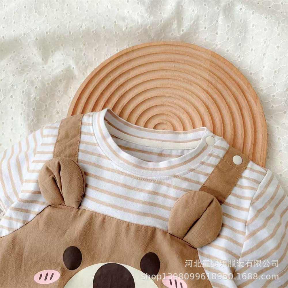 Newborn baby clothes summer outfit - girls' lightweight summer romper, cute short-sleeve bodysuit, newborn onesie, trendy style