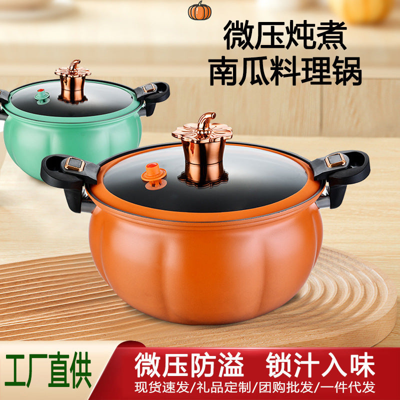 New pumpkin pot - large capacity, slightly pressurized cooking pot for home use - multi-functional non-stick soup pot - universal for stoves - ideal for export gifts