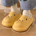 Couple's winter slippers: non-slip, plush-lined, extra thick, warm, closed-toe, heel-covering, thick-soled, cute cotton slippers for autumn and winter