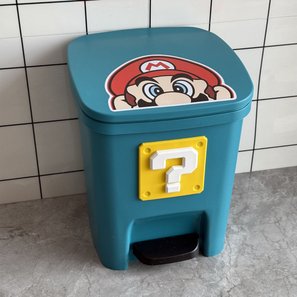 Maimai trash can with lid, cute and childlike, for home, living room, bedroom, silent, large capacity, bathroom, kitchen