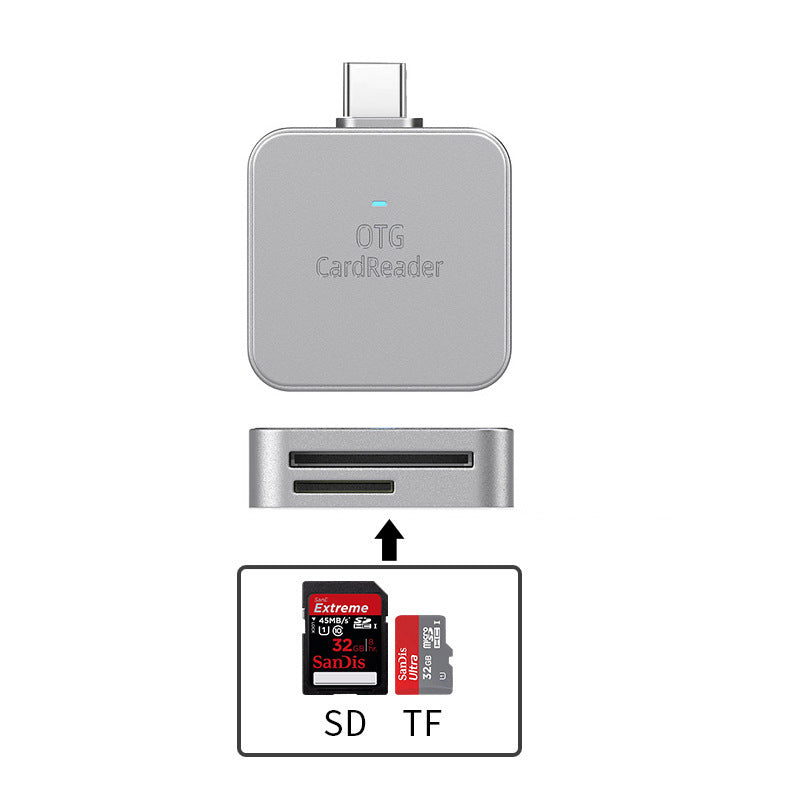 Apple compatible phone sd card reader 2-in-1 sd/tf card camera otg memory card adapter cable