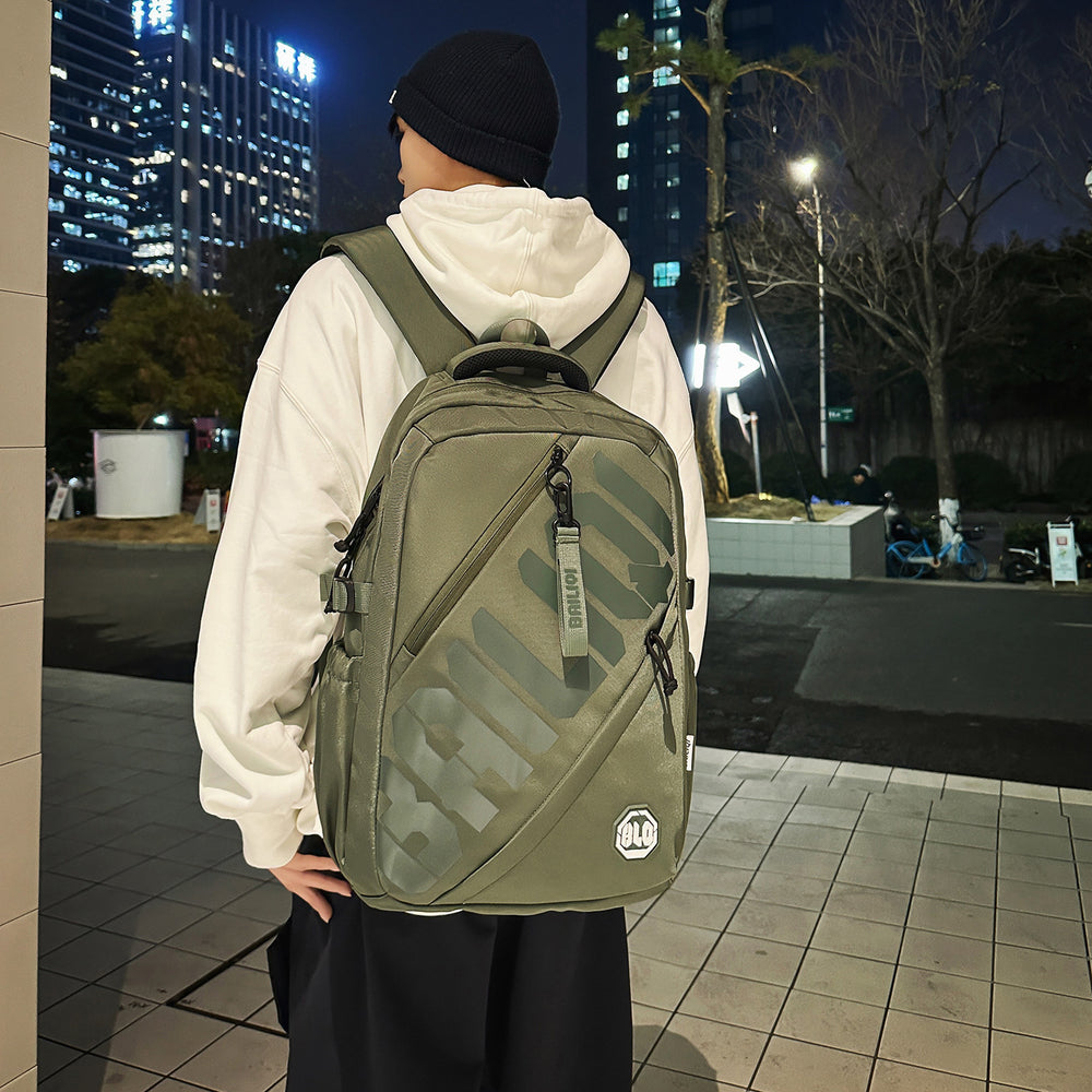 Trendy and cool backpack for college students, stylish casual backpack with letter design, large capacity, suitable for elementary, middle, and high school students, unisex