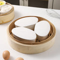 Ceramic household stew pot steamed egg with lid restaurant tea snack steamer special creative water drop steaming bowl egg custard dessert bowl