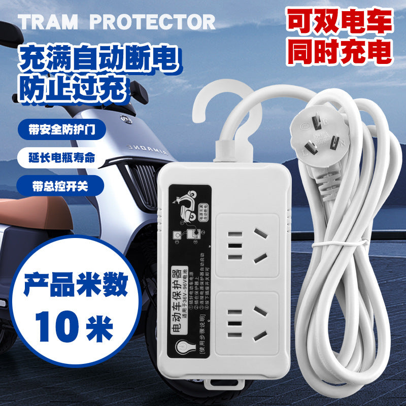 Electric vehicle charging protector - automatic power cut-off, battery overcharge protection, smart timer socket (specifically for power strips)