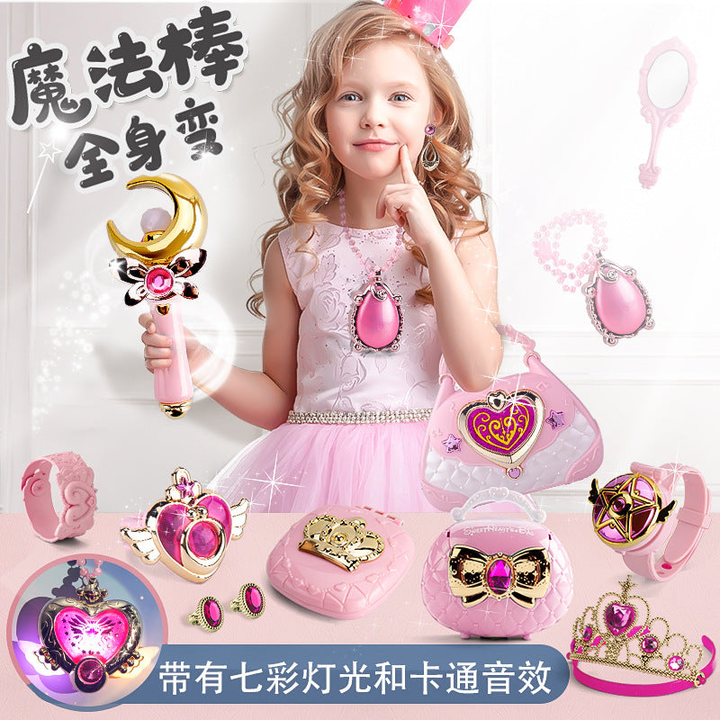 Kids' light-up fairy wand magic stick - colorful glowing musical toy set for girls, princess gift, wholesale