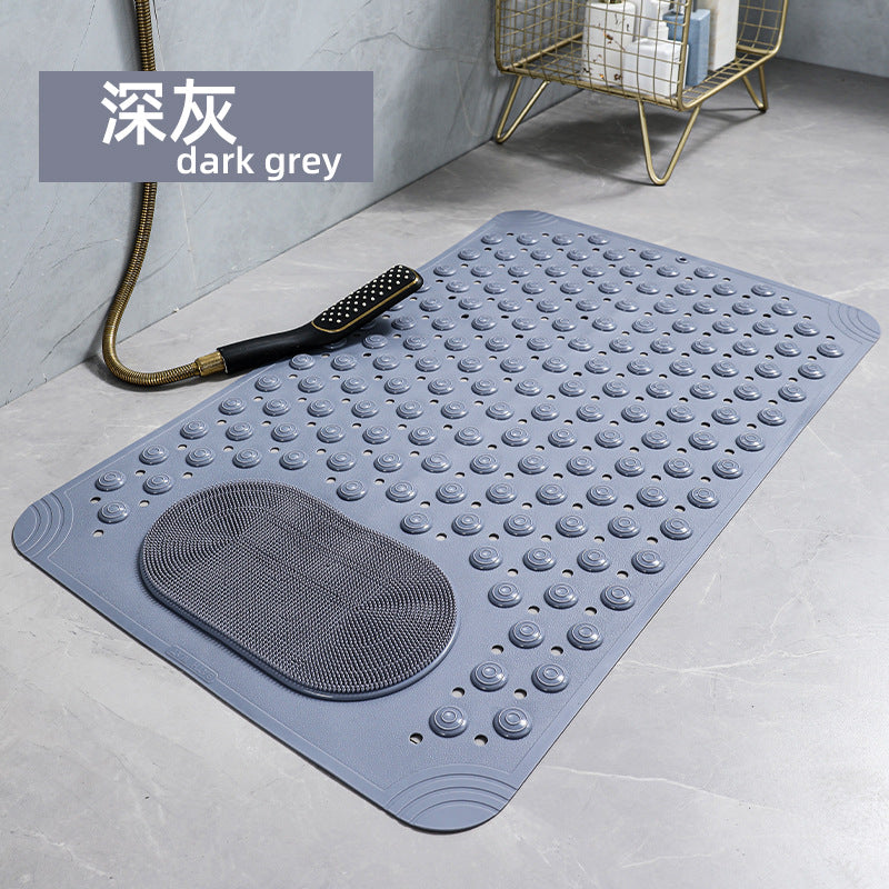 Bathroom floor mat, solid color non-slip massage mat, environmentally friendly PVC waterproof toilet, hotel toilet floor mat, one piece is sent on behalf of others.