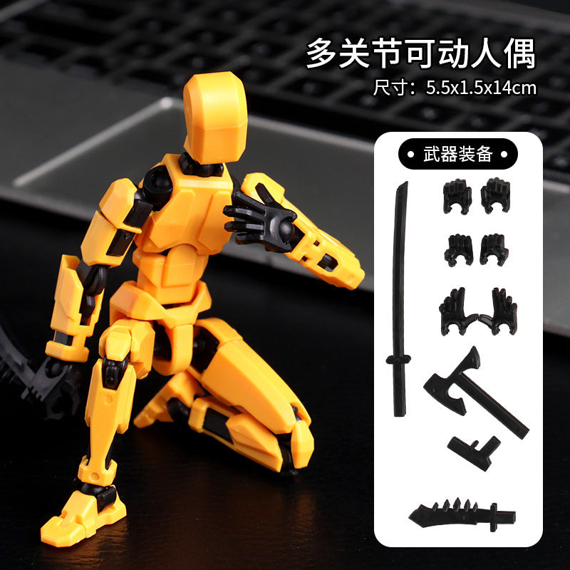 Multi-joint movable doll 3d printed hand board lucky 13 doll full body movable robot decompression toy artifact