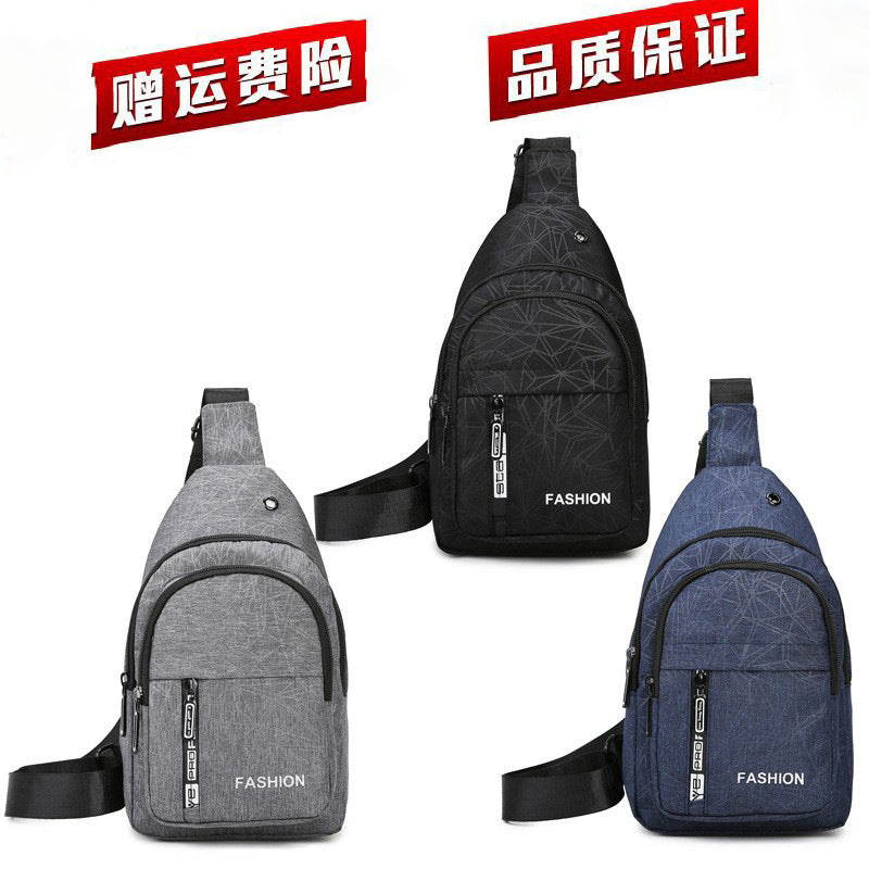 Cross-border breast bag men's factory direct sales casual Korean version trendy Oxford cloth sports small bag shoulder messenger bag fashion backpack