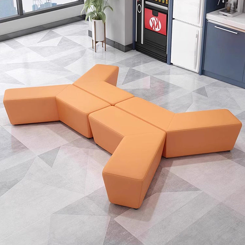 Office consultation hotel lobby business office reception living room reception area waiting leather sofa combination