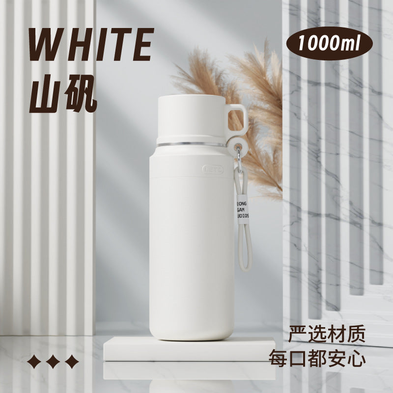 Outdoor 316 stainless steel double-walled vacuum insulated large capacity thermos - men's travel hiking tea infuser bottle
