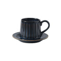 Japanese retro exquisite afternoon tea latte art striped coffee cup and saucer ceramic set - perfect for office milk and breakfast