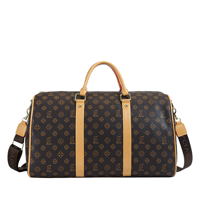 Travel bag for women, short-distance satchel, large-capacity business trip luggage bag, shoulder cross-body boston printing pillow bag for women