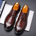 Genuine leather dress shoes for men - new spring collection, british style, business formal, plus size available, full grain leather, groom's wedding shoes