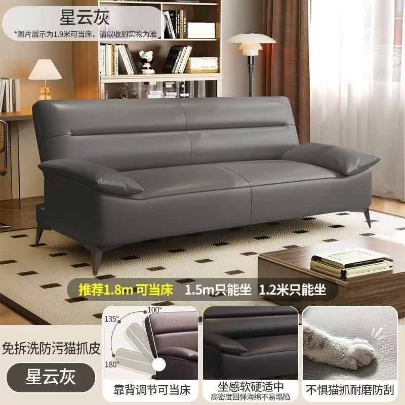 Cat scratch leather foldable sofa bed all-in-one dual-purpose living room office sofa three-slot foldable sofa bed sponge