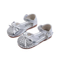 Girls' fashion woven open-toe sandals,  new summer collection, baby bow princess shoes, hollow-out flats