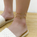 European and american cross-border minimalist star glitter versatile anklet foot jewelry - creative & unique stackable metal star anklet