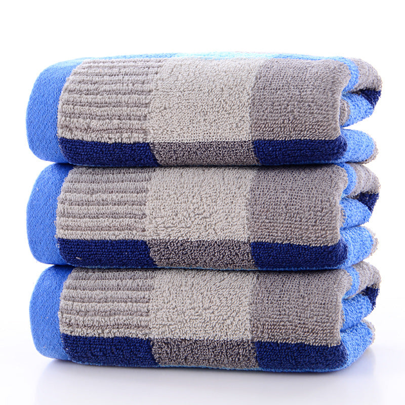 Yarn-dyed cotton square towel dark men's towel thickened plus soft water-absorbent labor protection towel one piece dropshipping