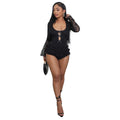 C7245 cross-border   fashion women's sexy backless flared sleeve lace jumpsuit dress