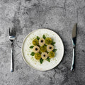 Nordic creative rimmed ceramic steak plate - personalized gold-edged ceramic round plate for restaurants, hotels, pizza, and business use