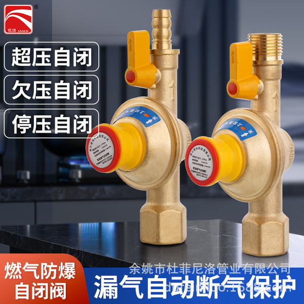 Household natural gas self-closing valve pipeline gas water heater anti-leakage automatic gas break-off explosion-proof gas stove safety valve
