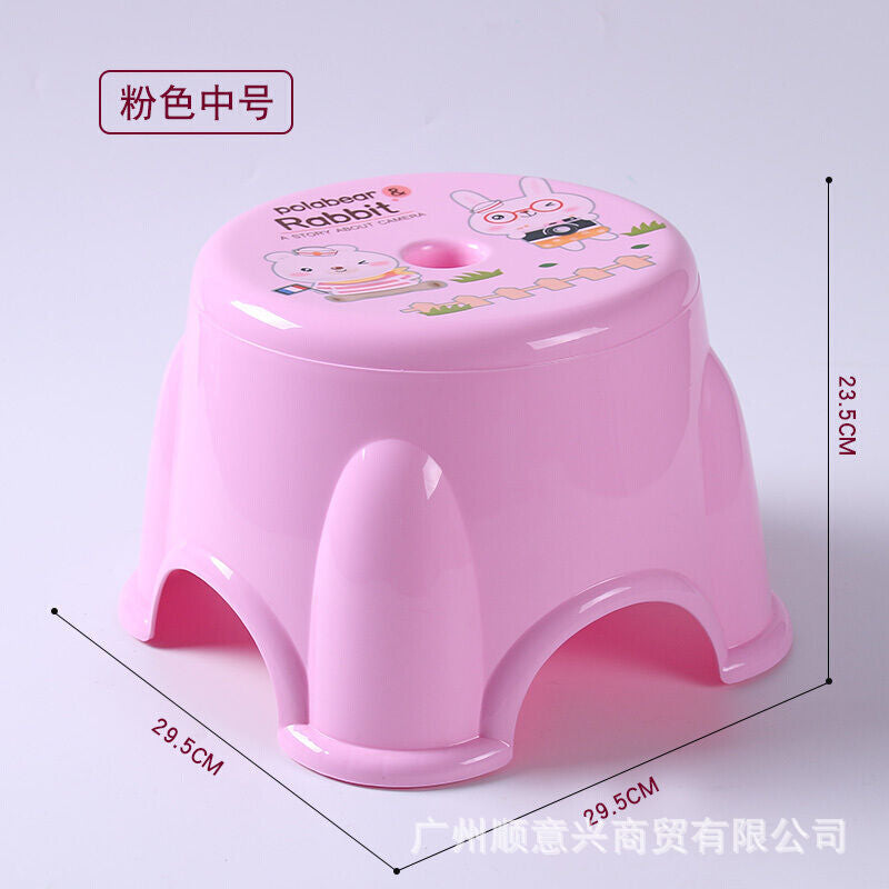 Children's plastic small stool Kindergarten bench Round low stool Coffee table stool Household non-slip bath low stool Small chair