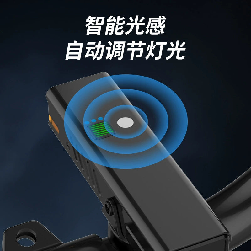 Bright light-sensitive bicycle light Aluminum alloy night lighting Side warning cutoff line Car light Children's night riding headlights