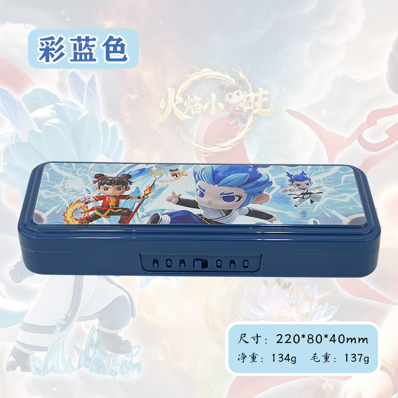 Student stationery box wholesale children's cartoon cute astronaut plastic waterproof pencil case multi-functional combination lock pencil case