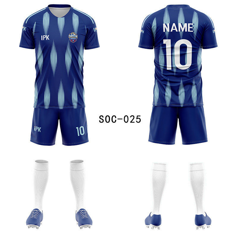 2025 new football jersey set men's football jersey team game jersey short-sleeved sports training jersey customization