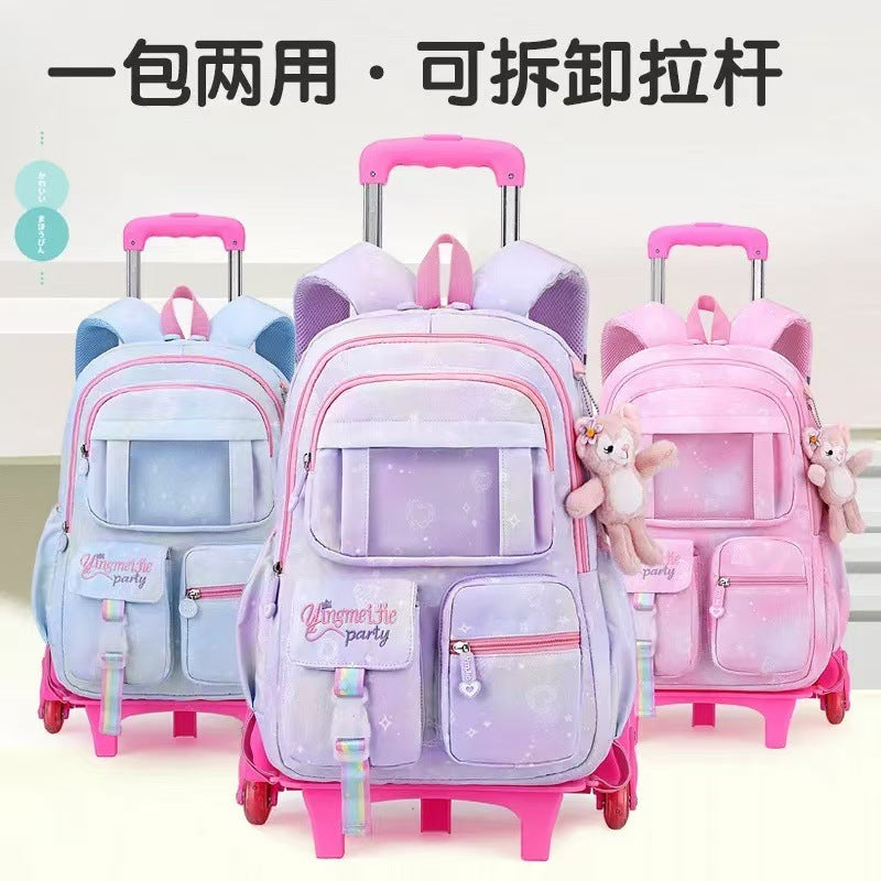 New fashionable large-capacity spine protection and load reduction rod, girls schoolbag, children's primary school students backpack, factory direct sales