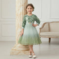 Custom girls' dress - printed floral chiffon a-line skirt - trendy pleated skirt - cross-border children's wear