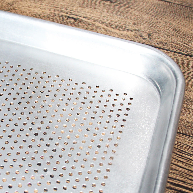 Commercial aluminum alloy rectangular oven baking pan, non-stick anodized, perforated bread cake baking tray, 60*40 cm