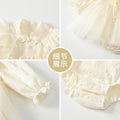 Baby clothes spring palace style khaki baby girl sweetcute mesh plate button long sleeves newborn baby skirt