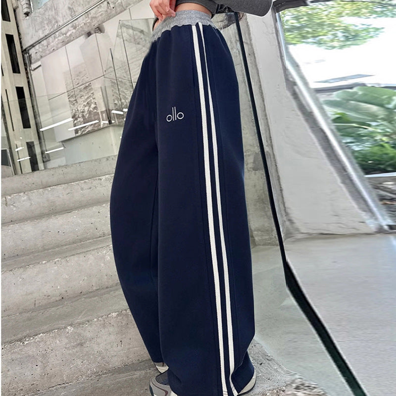 girls' pants: spring/autumn sweatpants, kids' straight-leg autumn fashionable sports pants, girls' wide-leg pants for older children