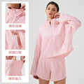 Summer short hidden hood windbreaker women's waterproof lightweight quick-dry breathable outdoor sports jacket d25006