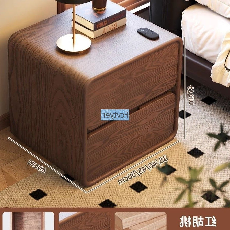 Langyu jia accessible luxury modern casual storage for home bedside cabinet bedroom narrow small ultra small leather leather solid wood