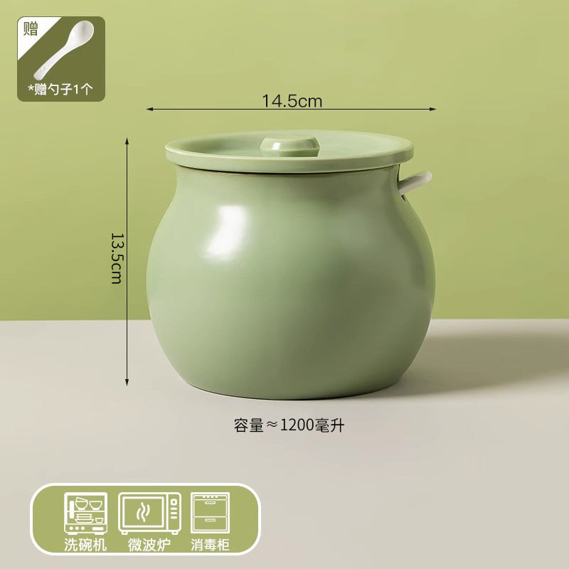 Accessible luxury lard filled ceramic kitchen seasoning storage jar multi-purpose seasoning jar with spoon for home chili jar wholesale