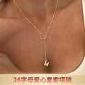 2026 cross-border niche design 26-letter heart lariat necklace - women's versatile clavicle chain, accessible luxury