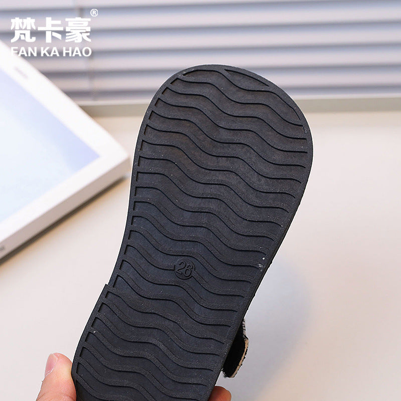 Vancahao girls' flats - new autumn  collection: stylish princess shoes for kids, soft-soled korean fashion leather shoes