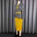 New arrivalprinting waist long sleevesoutwear elegance hip skirt party dresstwo-piece set