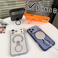 Precision perforated iridescent honeycomb cooling 360 magnetic stand compatible iphone 17 pro case, apple 16 business case