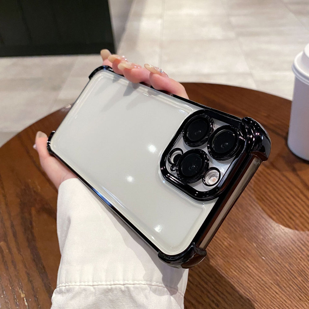 Suitable for apple 16 mobile phone case, all-inclusive lens film, iphone17 four-corner anti-fall electroplated airbag soft shell protective cover