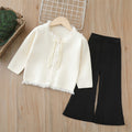 Girls' knitted sweater two-piece set -  autumn/winter new arrival - chinese style hanfu outfit with pants for baby girls