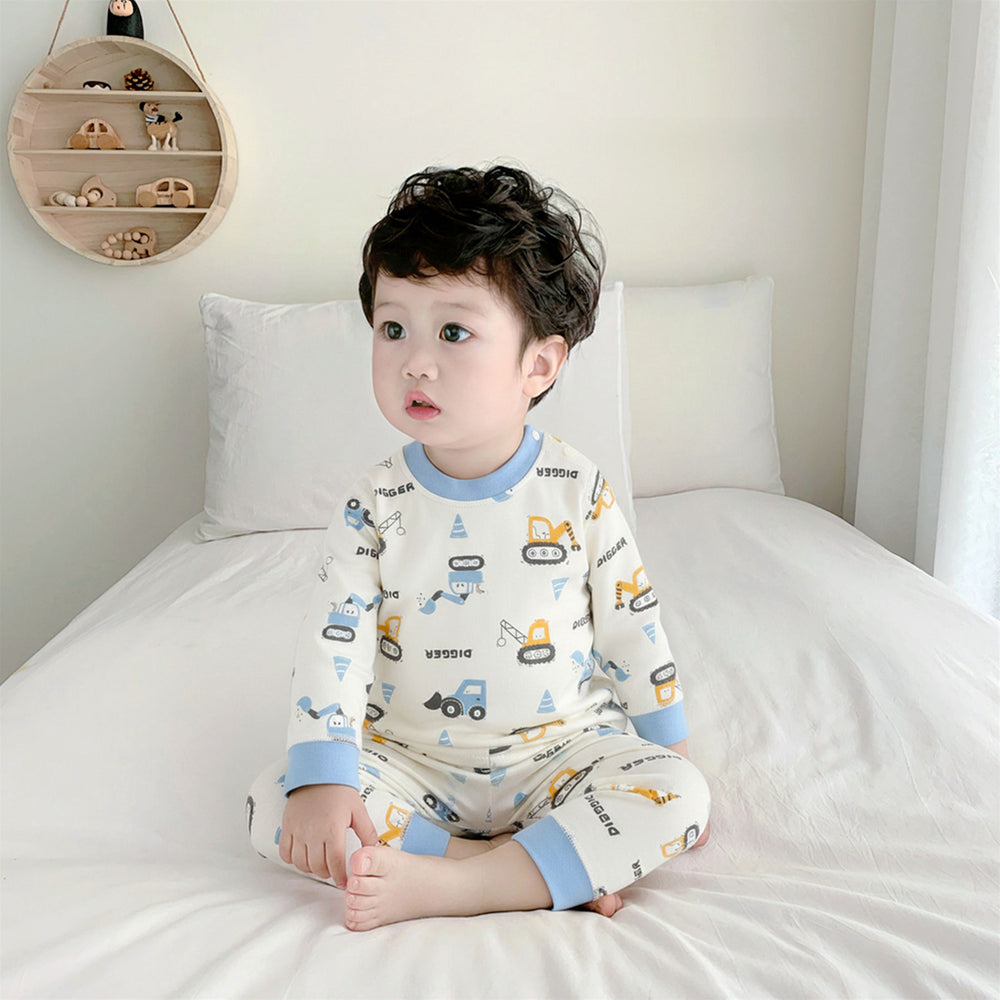 Kids' thermal underwear set - autumn/winter collection - 100% cotton, seamless design - boys & girls, baby, toddler - loungewear & sleepwear
