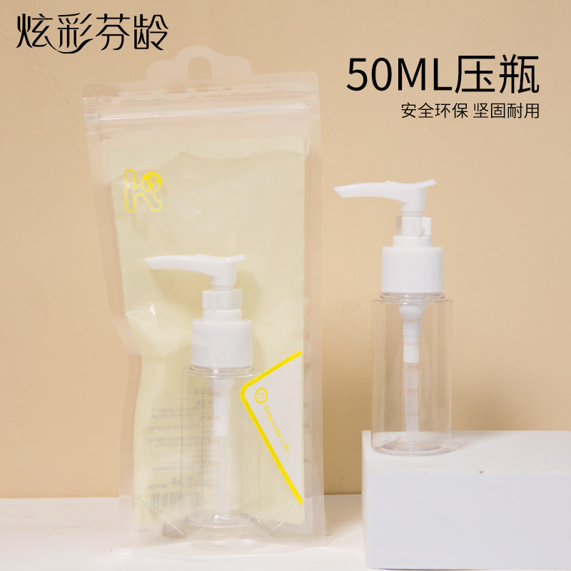 Colorful fenling travel empty bottle 50ml pet cosmetic refill bottle travel business spray bottle beauty plastic bottle